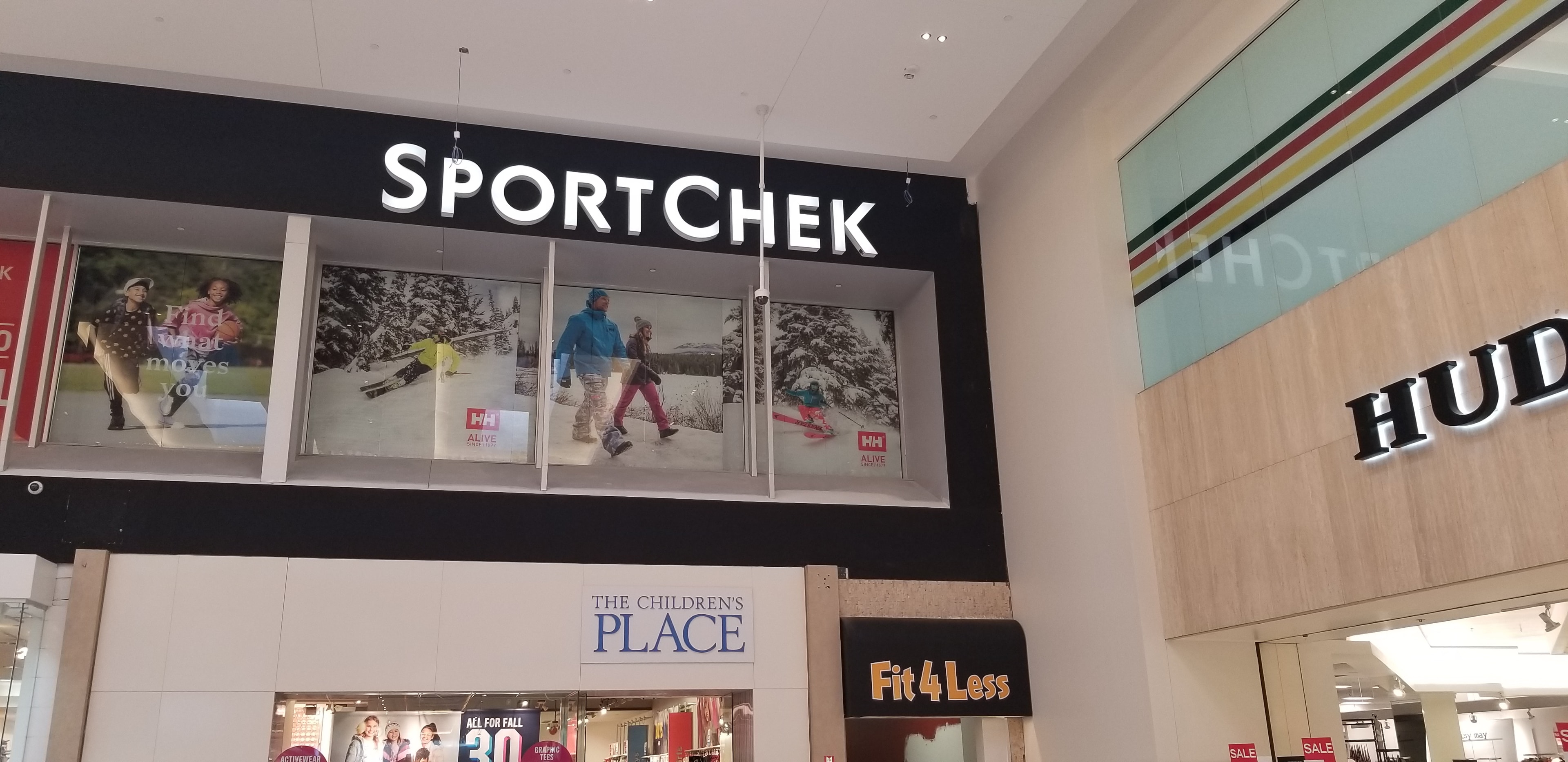 Custom window graphics on retail storefront