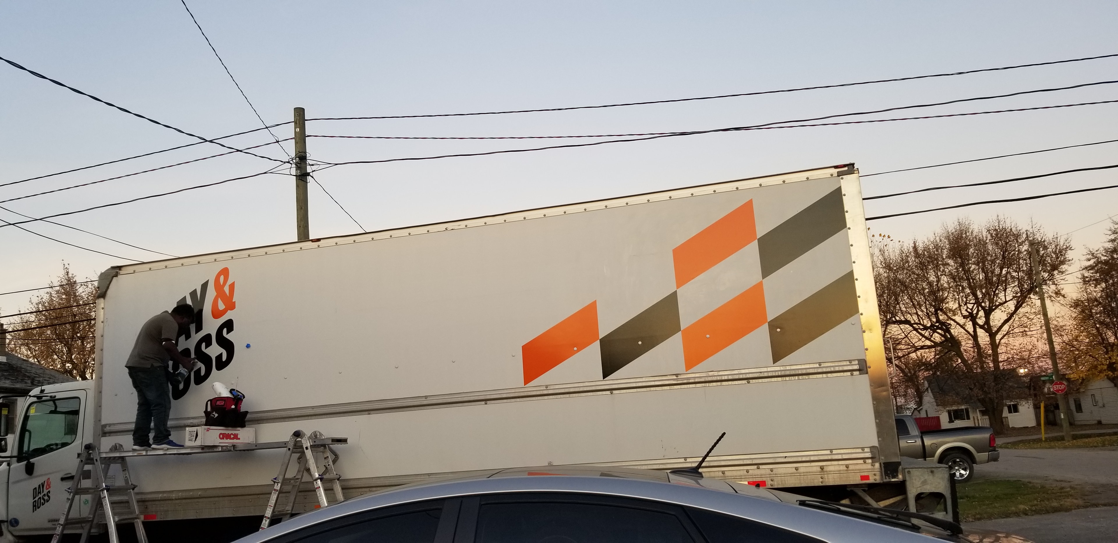 Commercial truck with full colour vehicle wrap