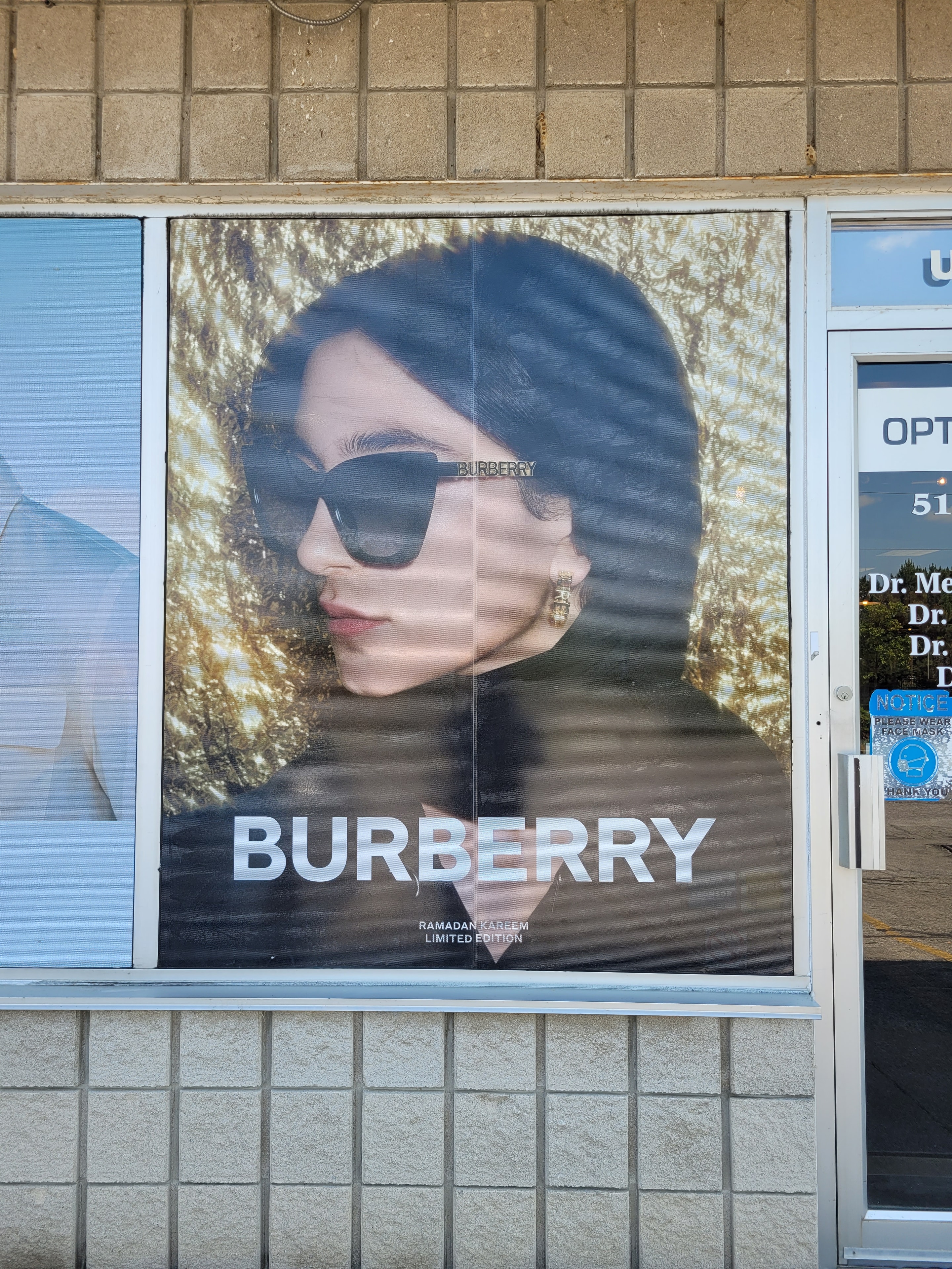 Burberry fashion advertisement storefront display