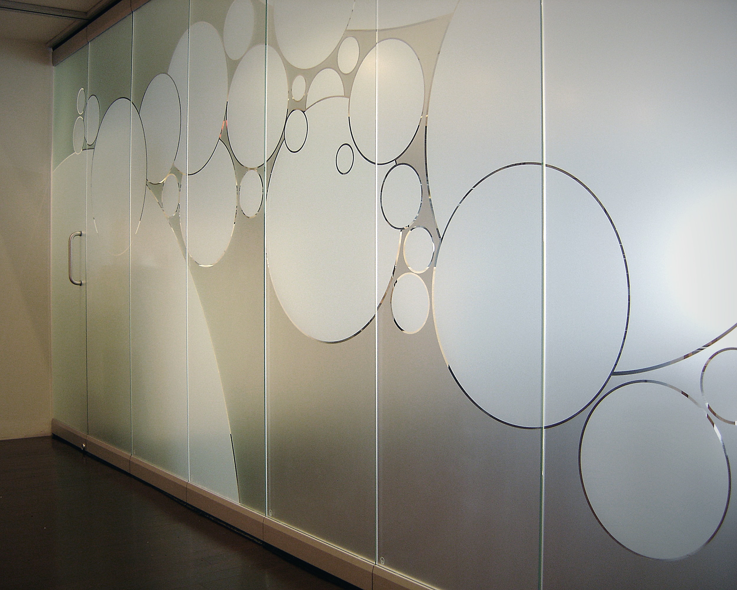 Frosted dual panel window graphics